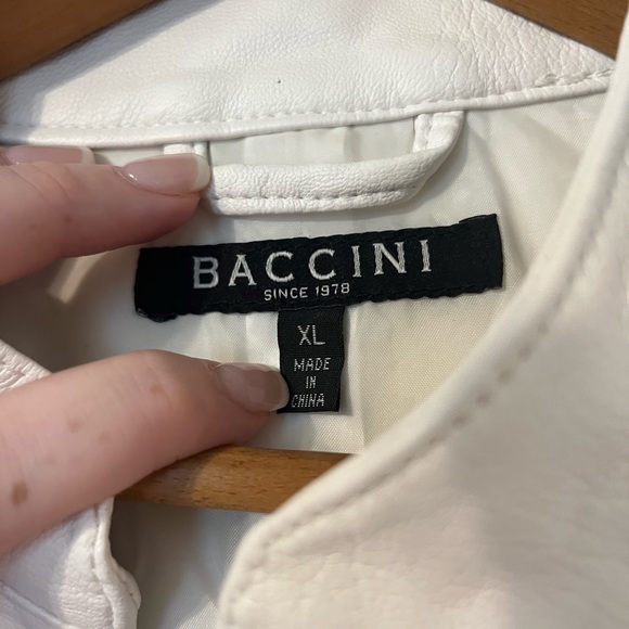 White Baccini Faux Leather Jacket - Picture 2 of 3